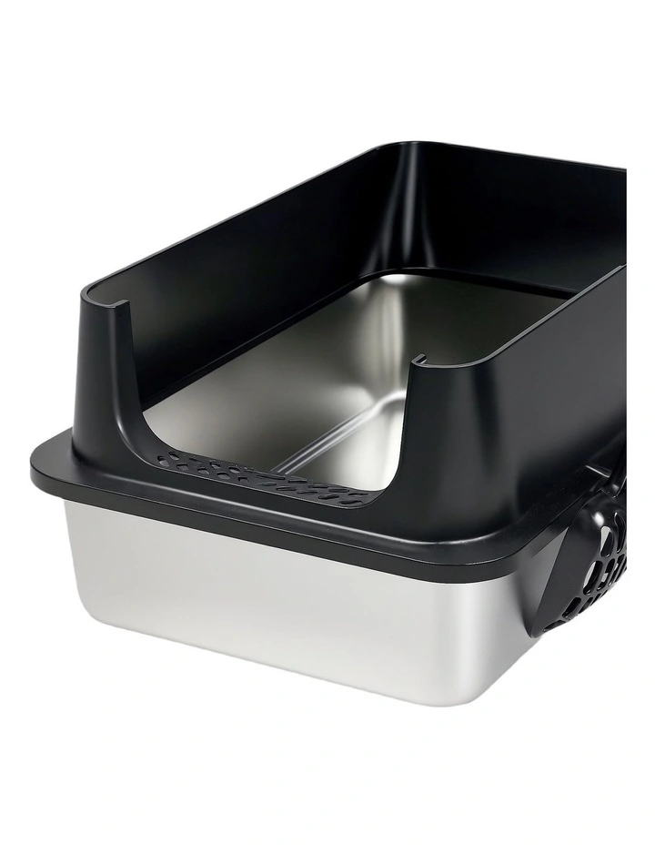 Pawz Stainless Steel Cat Litter Box Large Enclosed Removable Toilet image 4