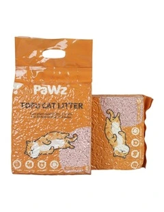 PaWz 2.5kg Tofu Cat Litter Clumping Flushable Fast Super Absorben Peach x2