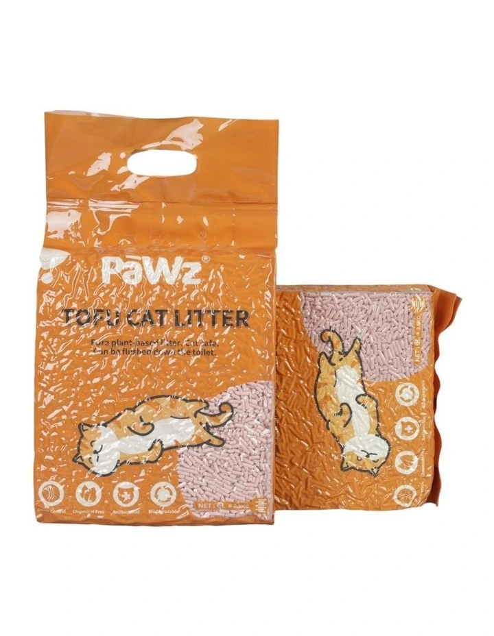 PaWz 2.5kg Tofu Cat Litter Clumping Flushable Fast Super Absorben Peach x2 image 1