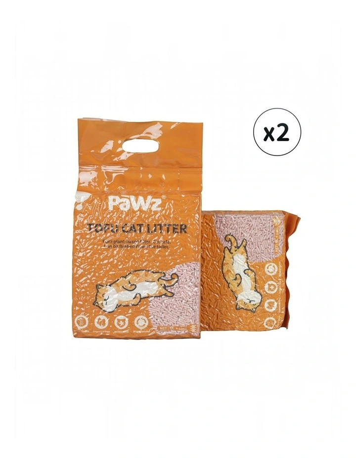 PaWz 2.5kg Tofu Cat Litter Clumping Flushable Fast Super Absorben Peach x2 image 2