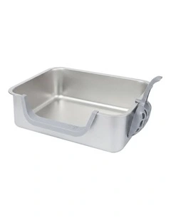 Pawz Stainless Steel Cat Litter Box Low Entry Tray Non-Stick Easy to Clean