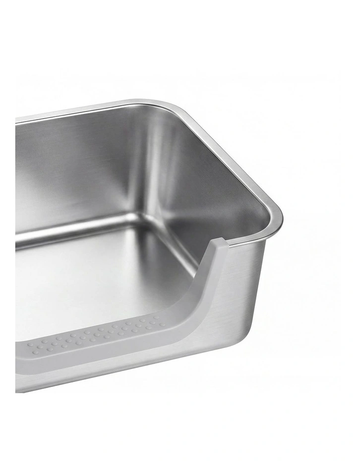 Pawz Stainless Steel Cat Litter Box Low Entry Tray Non-Stick Easy to Clean image 5
