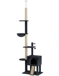 Pawz Cat Tree Wood Scratching Post Hammock Floor-to-Ceiling