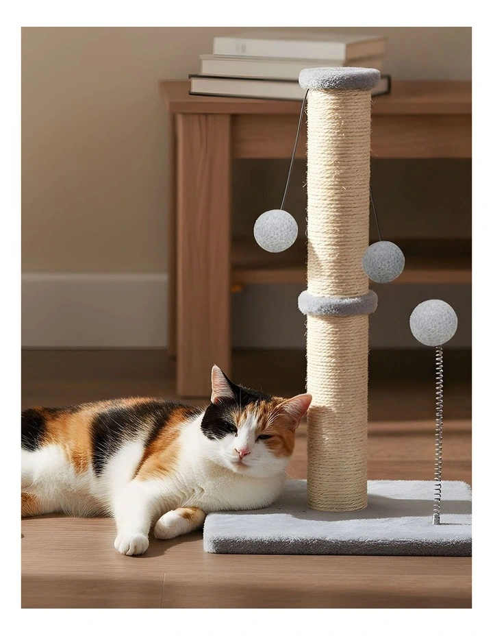 Pawz Cat Scratcher Tower Natural Sisal Kitten 3 Ball Toys 51cm image 7