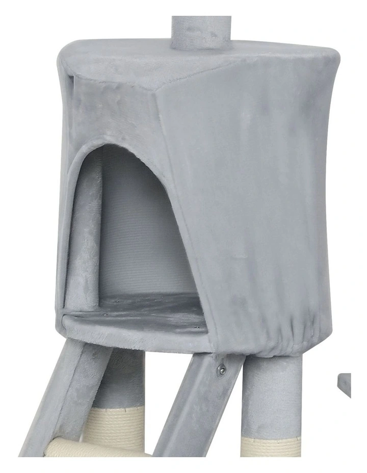 Pawz Cat Tree Tower Scratching Post Climbing House Bed Grey 143cm image 6