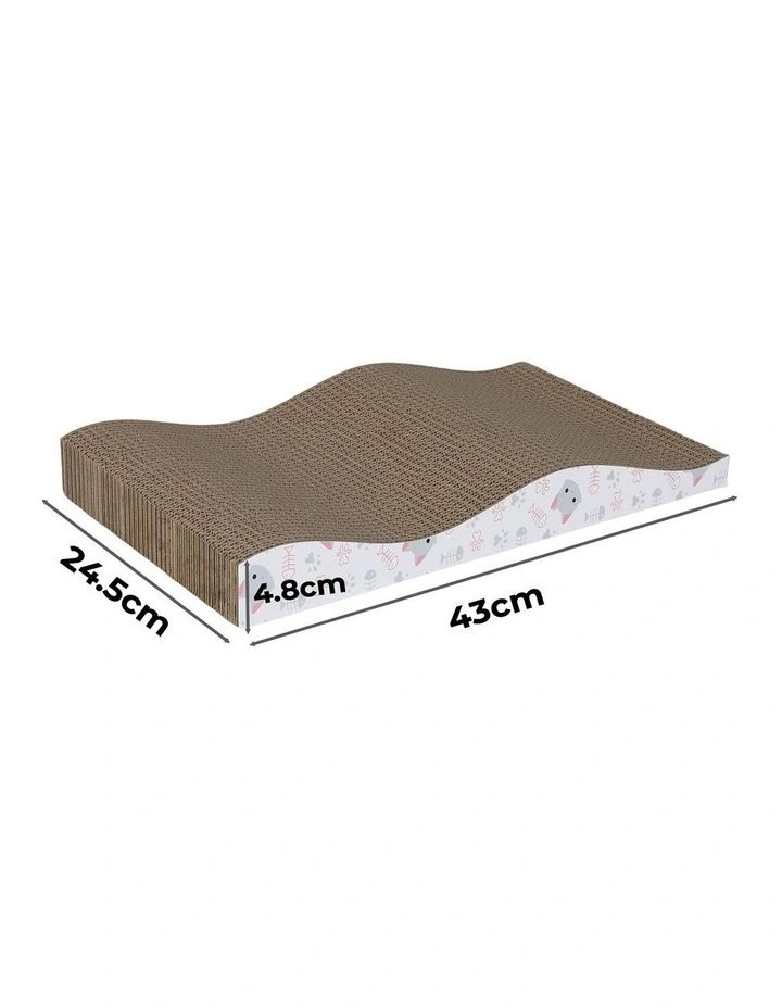 Pawz 4-Pack Cat Scratcher Board Double-Sided Stackable Cardboard image 3