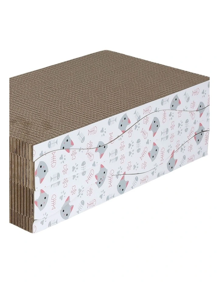 Pawz 4-Pack Cat Scratcher Board Double-Sided Stackable Cardboard image 4