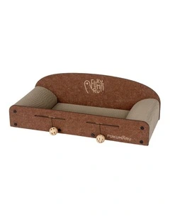 Pawz Cat Scratcher Board Corrugated Cardboard Bed 2 Balls