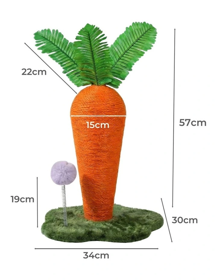 Pawz Cute Carrot Cat Scratching Post image 3