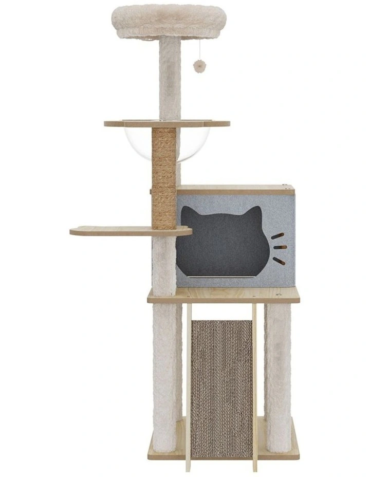 Pawz Cat Tree Tower Wood Scratching Post Condo 120cm image 2