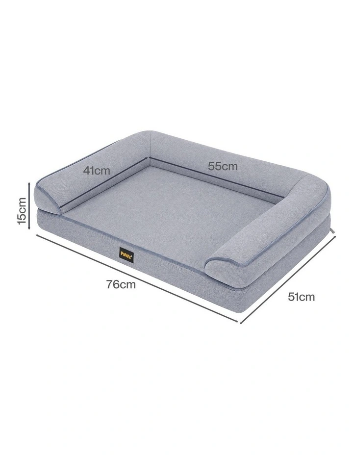 Pawz Cooling Orthopedic Dog Bed Waterproof Lining Washable Memory Foam Grey S image 3