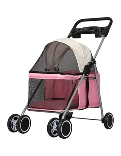 Pawz Pet Stroller Dog Cat Large Foldable Travel Pram 4-Wheel