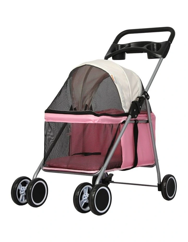 Pawz Pet Stroller Dog Cat Large Foldable Travel Pram 4-Wheel image 1