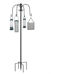 Toque Bird Feeder Station Hanging Stand Feeder 8 Hooks 4 Feeders Outdoor 224cm