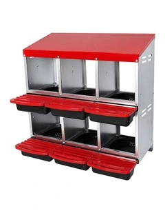 Pawz Chicken Hen Coop Hutch 6 Hole Double Layer Roll Away Lay Egg Nesting Box
