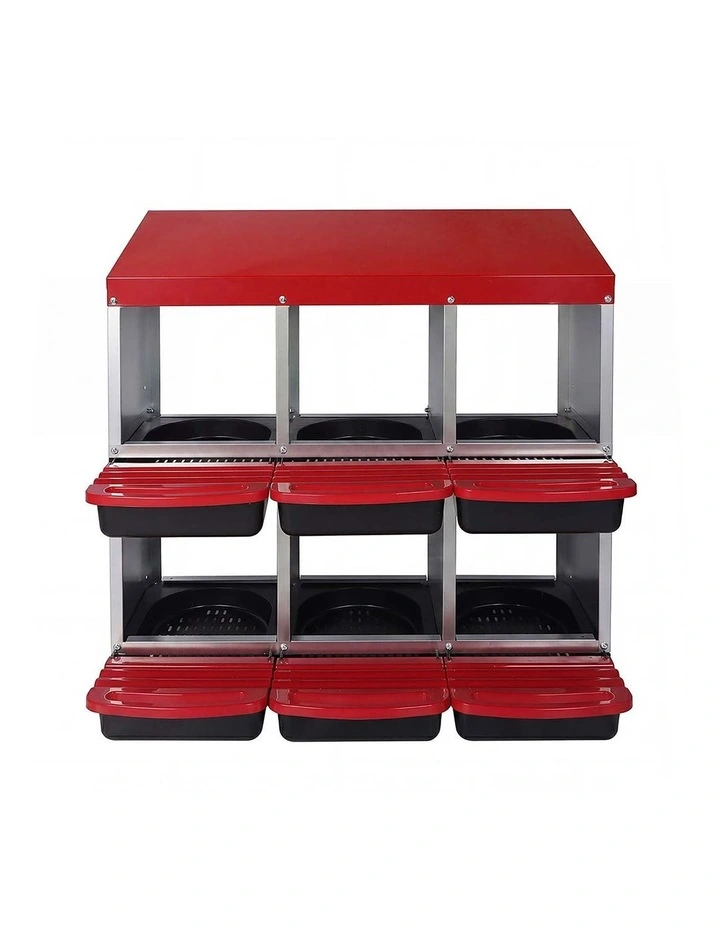 Pawz Chicken Hen Coop Hutch 6 Hole Double Layer Roll Away Lay Egg Nesting Box image 2
