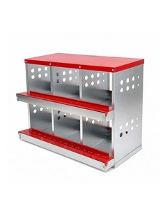 Pawz Chicken Nesting Box 6 Hole 2-Tier Roll Away Egg Collection Galvanized Coop