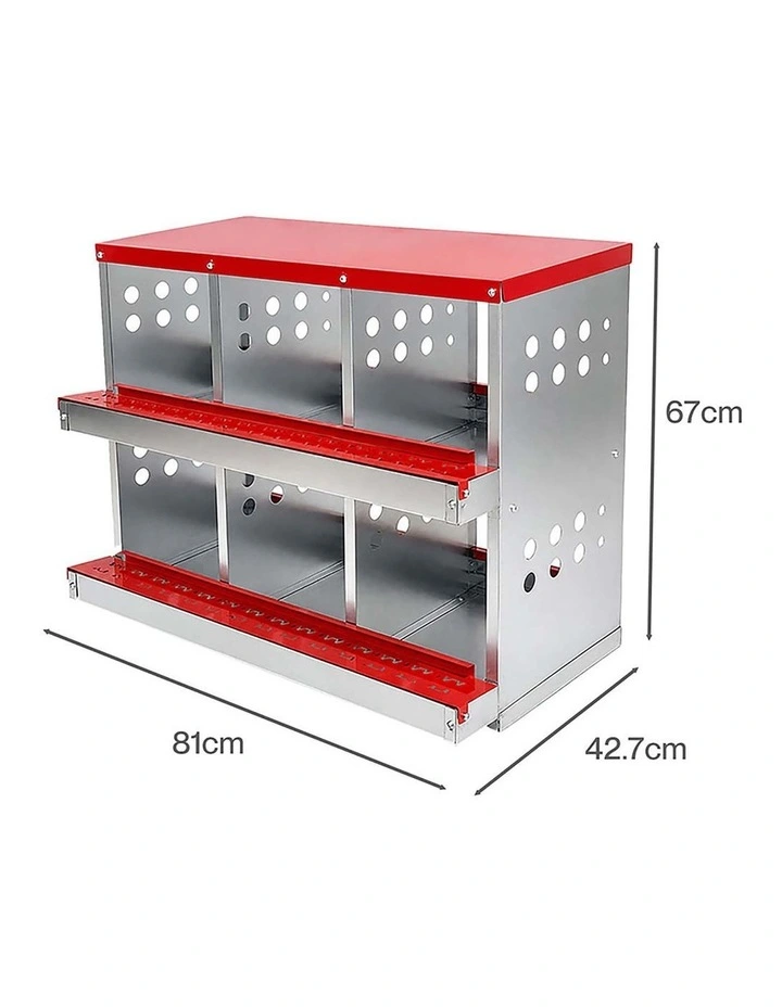 Pawz Chicken Nesting Box 6 Hole 2-Tier Roll Away Egg Collection Galvanized Coop image 3