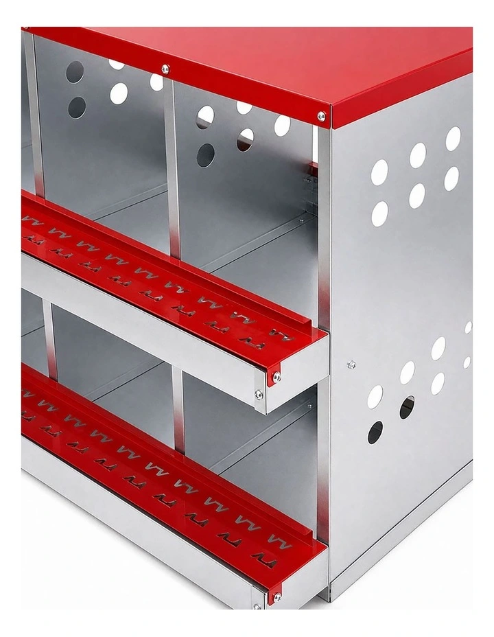 Pawz Chicken Nesting Box 6 Hole 2-Tier Roll Away Egg Collection Galvanized Coop image 5