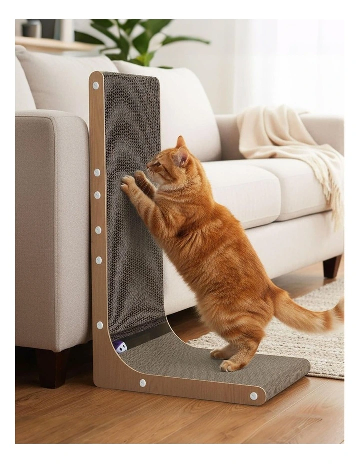 Pawz Cat Scratcher Board Bed L-Shaped Cardboard Toy 68cm image 7