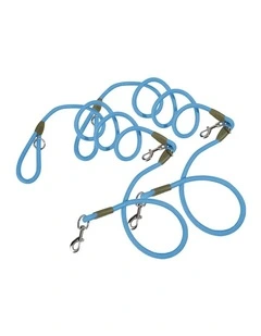 SOGA 2X 220cm Hands Free Double Ended Dog Leash Pet Training Blue
