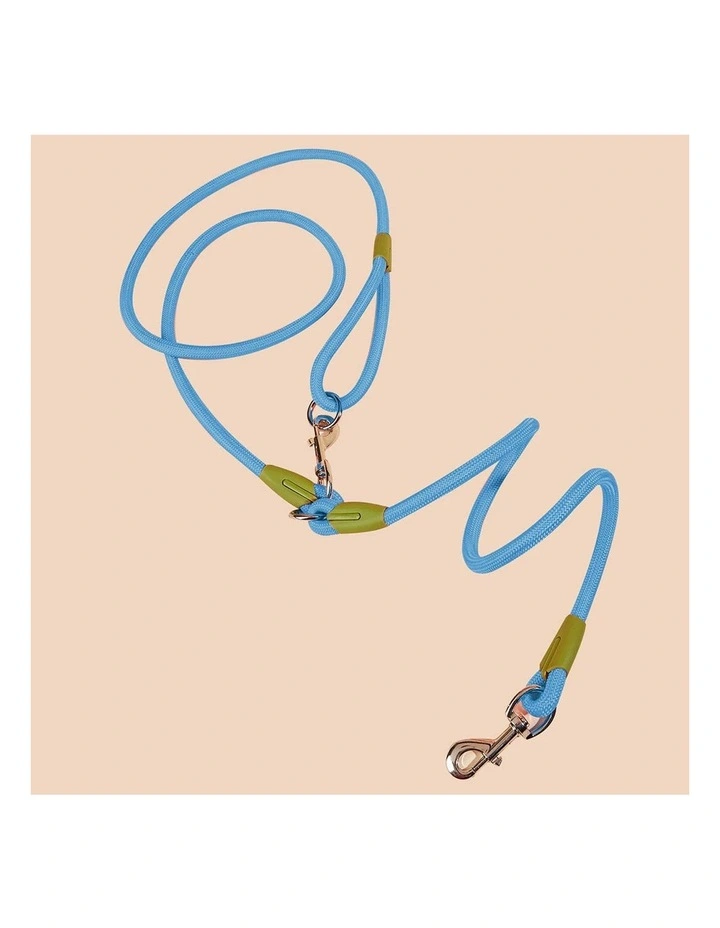 SOGA 2X 220cm Hands Free Double Ended Dog Leash Pet Training Blue image 4