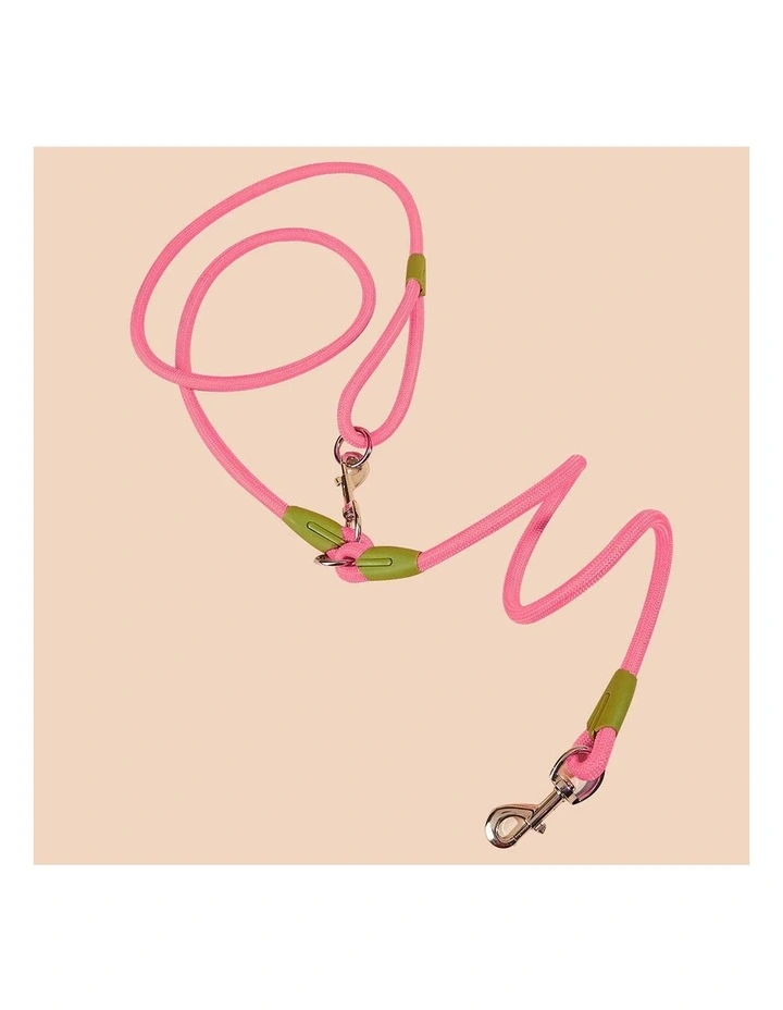 SOGA 2X 220cm Hands Free Double Ended Dog Leash Pet Training Pink image 4