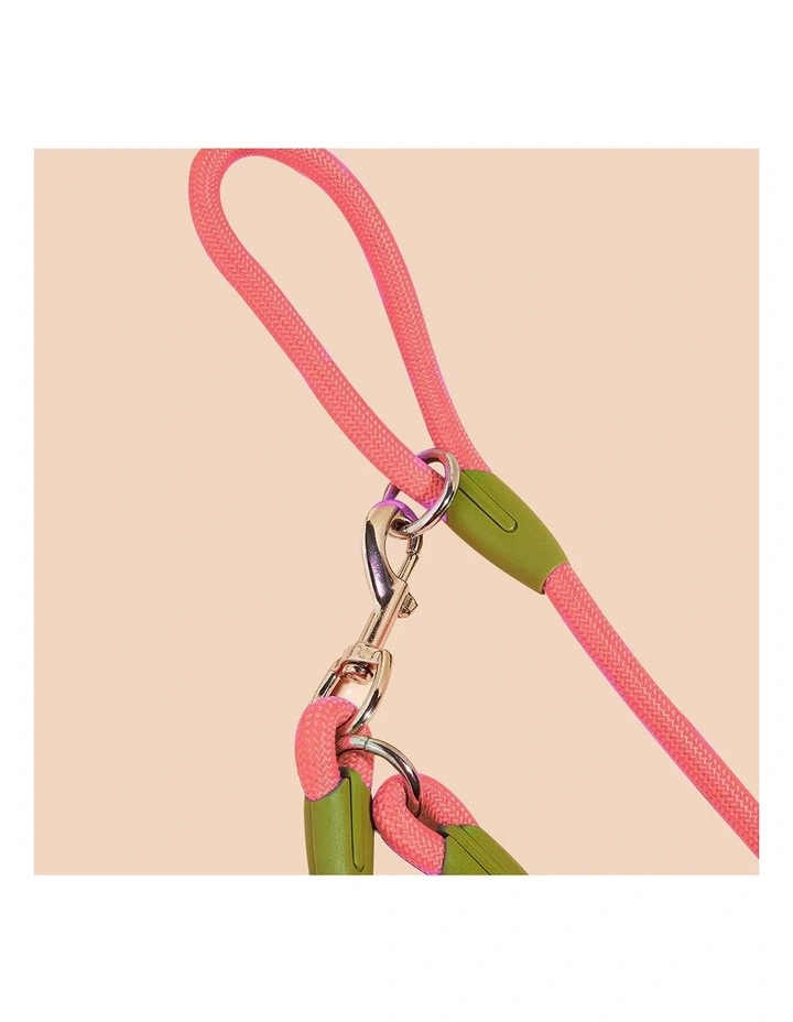 SOGA 2X 220cm Hands Free Double Ended Dog Leash Pet Training Pink image 6