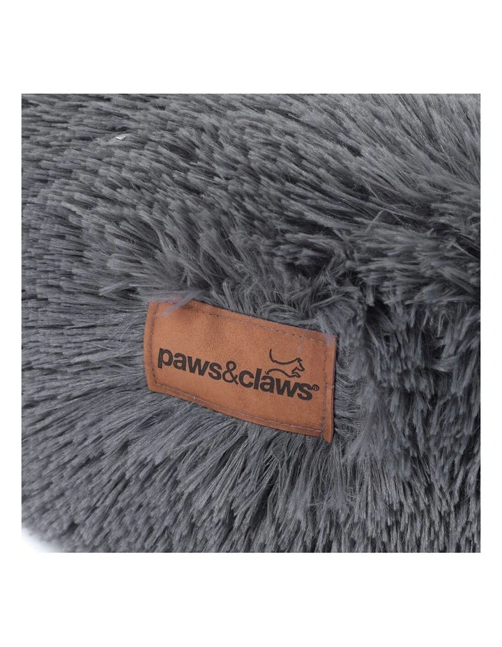 50cm x 50cm Small Calming Plush Pet/Dog Round Bed/Mattress Grey image 3