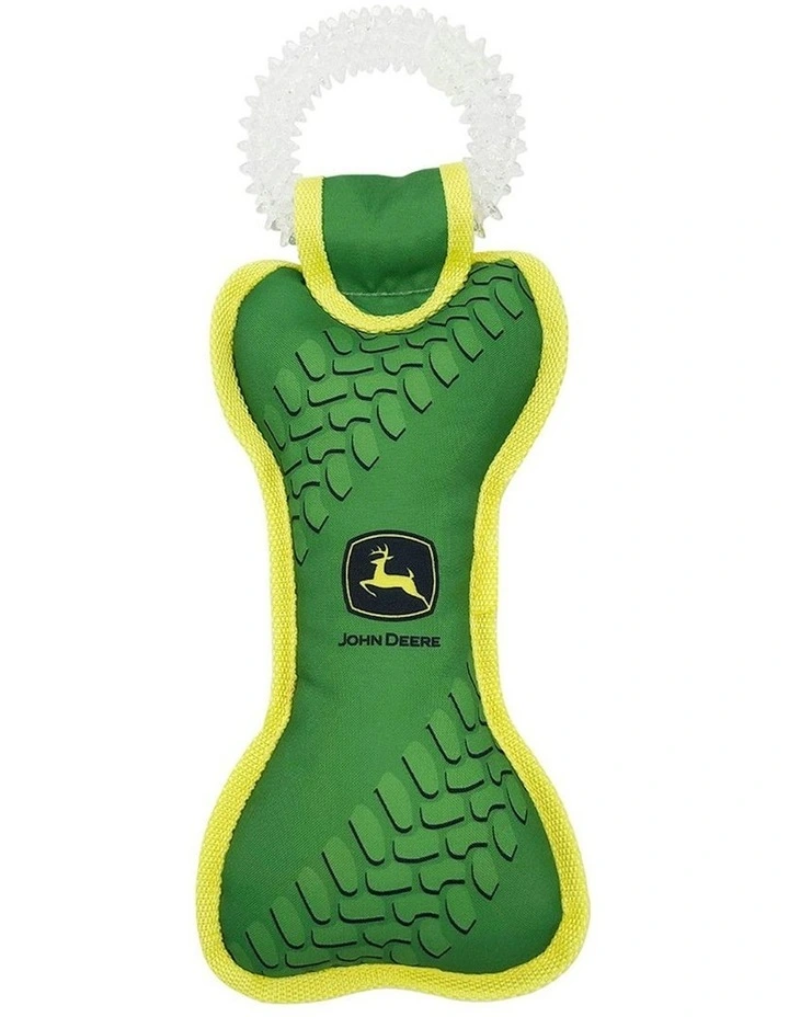 John Deere Licensed Pet Accessories Dog Dental Ring Squeaker Tug Chew Toy image 1