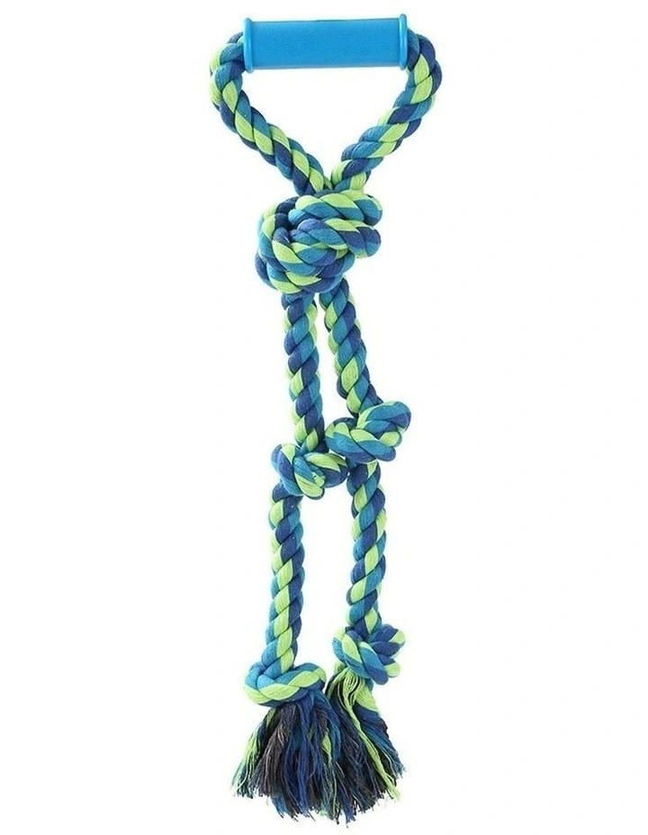 Paws & Claws Twin Knotted Rope Tugger 50cm x3 in Blue image 3