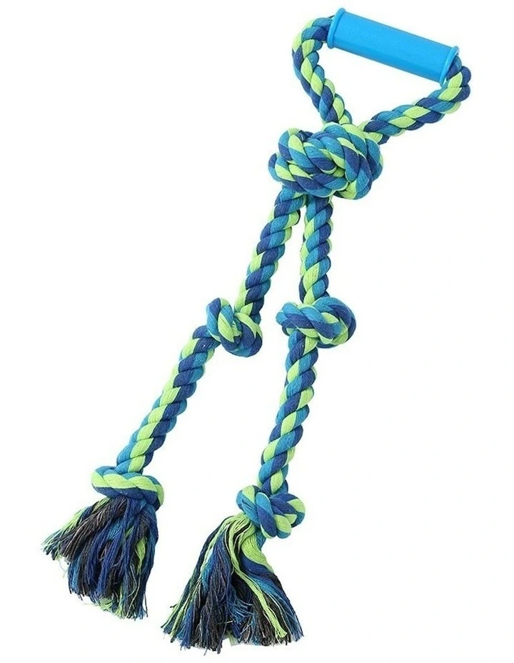 Paws & Claws Twin Knotted Rope Tugger 50cm x3 in Blue image 4