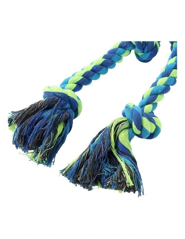 Paws & Claws Twin Knotted Rope Tugger 50cm x3 in Blue image 5