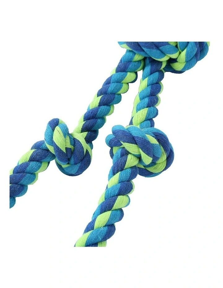 Paws & Claws Twin Knotted Rope Tugger 50cm x3 in Blue image 6