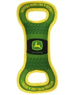 John Deere Licensed Pet Accessories Dog Nylon Web Binding Squeaker Tug Toy