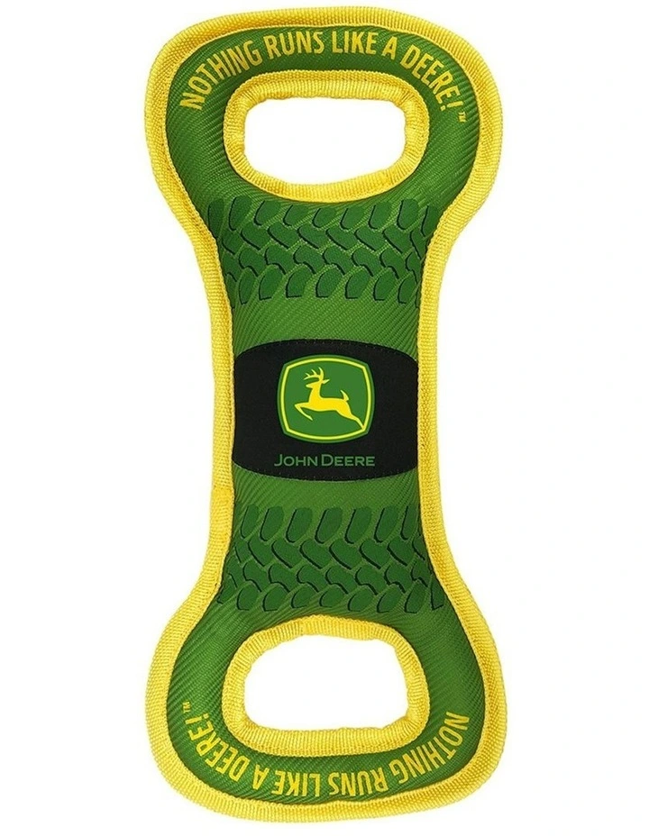 John Deere Licensed Pet Accessories Dog Nylon Web Binding Squeaker Tug Toy image 1