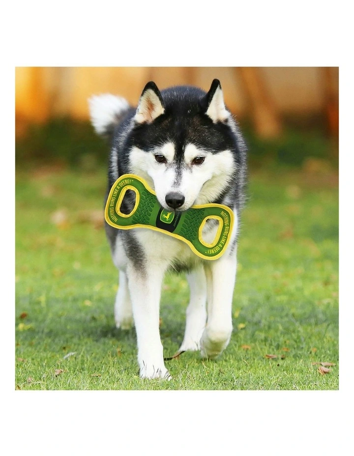 John Deere Licensed Pet Accessories Dog Nylon Web Binding Squeaker Tug Toy image 2