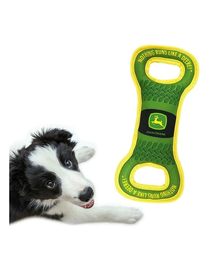 John Deere Licensed Pet Accessories Dog Nylon Web Binding Squeaker Tug Toy image 3