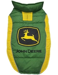 John Deere Pet Accessories Adjustable Water-Resistant Dog Puffer Vest - Large