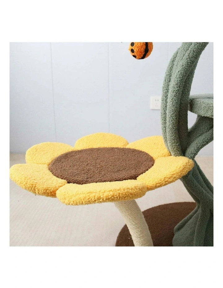Cmisstree 5-Level Sunflower Pet Cat Scratching Tree Post w/Hanging Toy Scratcher image 7
