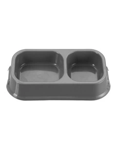 32cm Pets/Dogs Square Essentials Dual Bowl/Dishes/Feeders Assorted