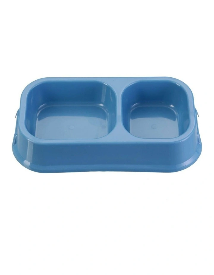 32cm Pets/Dogs Square Essentials Dual Bowl/Dishes/Feeders Assorted image 3