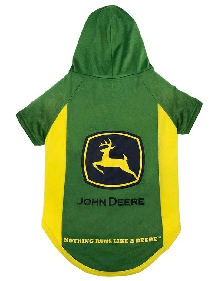 John Deere Licensed Pet Accessories Sporty Cotton Dog Tee Hoodie - Medium image 1