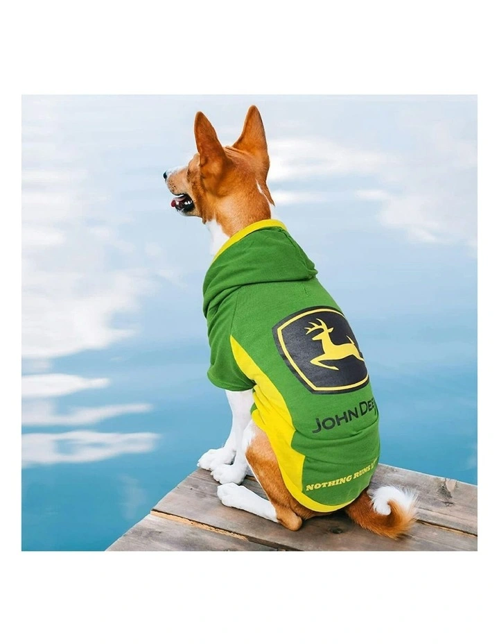 John Deere Licensed Pet Accessories Sporty Cotton Dog Tee Hoodie - Medium image 2