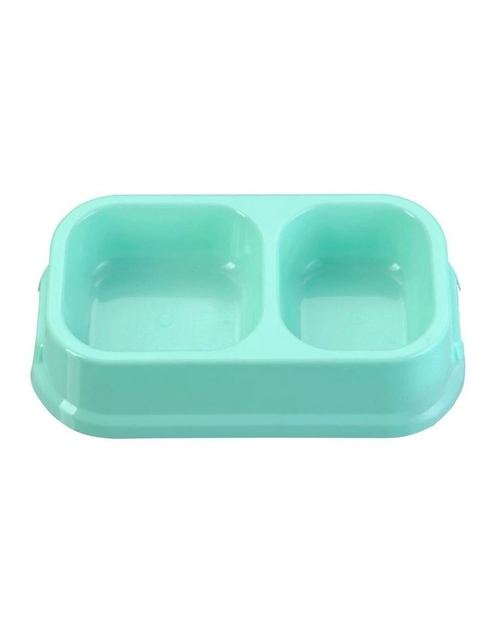 24.5cm Pets/Dogs Square Essentials Dual Bowl/Dishes/Feeders Assort. image 2