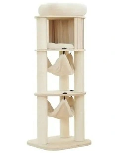 Petsbelle Halfair Solid Wood Sleeping/Scratcher Pet Hideaway Cat Tree Natural