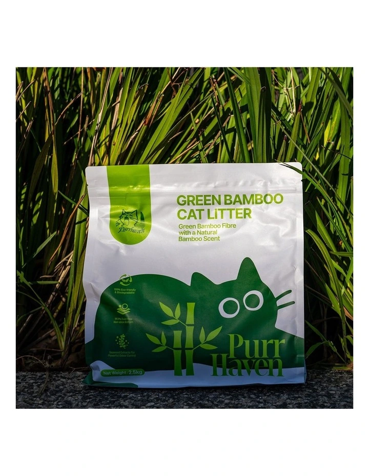 PurrHaven Bamboo Clumping Cat Litter 15kg 6 Pack Dust-Free Flushable Odour Neutraliser image 6