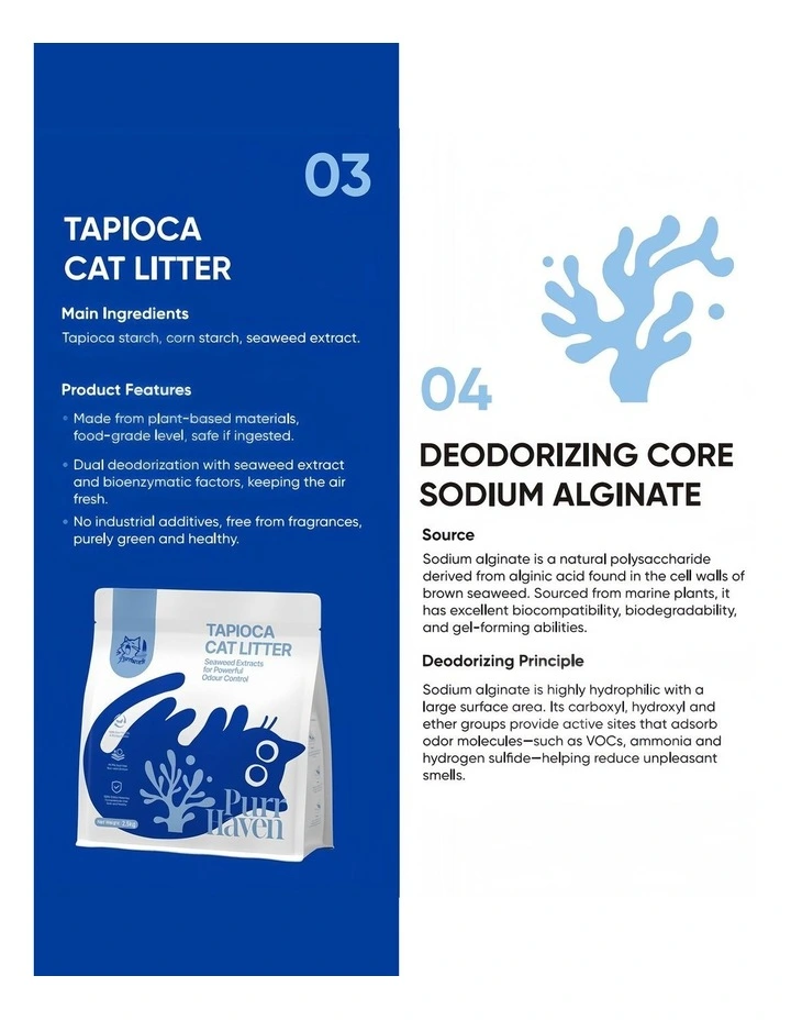 PurrHaven Tapioca Clumping Cat Litter 15kg 6 Pack Dust-Free Flushable Odour Neutraliser image 5