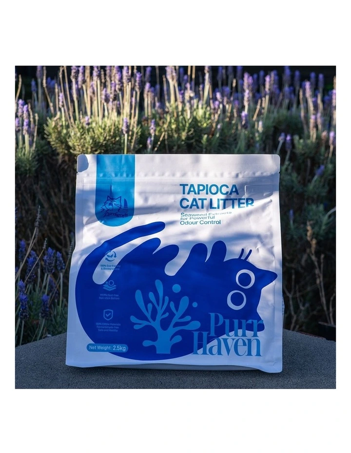 PurrHaven Tapioca Clumping Cat Litter 15kg 6 Pack Dust-Free Flushable Odour Neutraliser image 6