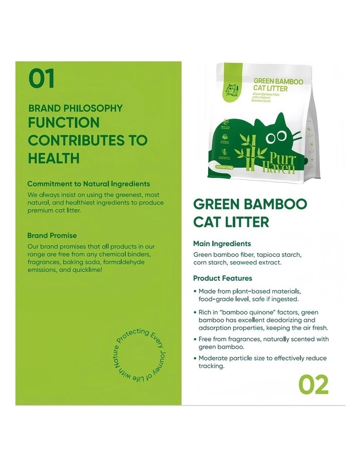 PurrHaven Bamboo Clumping Cat Litter 30kg 12 Pack Dust-Free Flushable Odour Neutraliser image 5